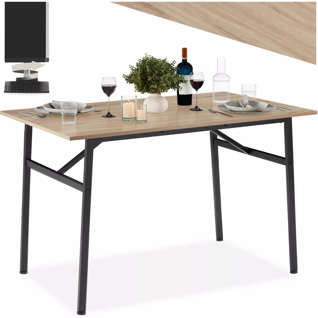 Tectake - Table de salle à manger style industriel 120 x 75 x 76 cm