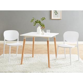 Vente-unique Lot de 6 chaises empilables en polypropylène - Blanc - CARETANE  