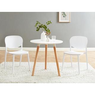 Vente-unique Lot de 6 chaises empilables en polypropylène - Blanc - CARETANE  