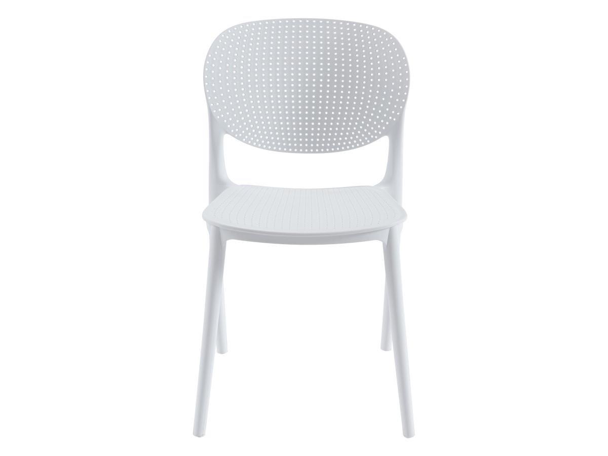 Vente-unique Lot de 6 chaises empilables en polypropylène - Blanc - CARETANE  