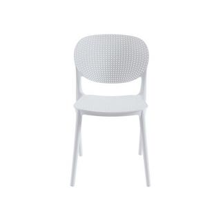 Vente-unique Lot de 6 chaises empilables en polypropylène - Blanc - CARETANE  