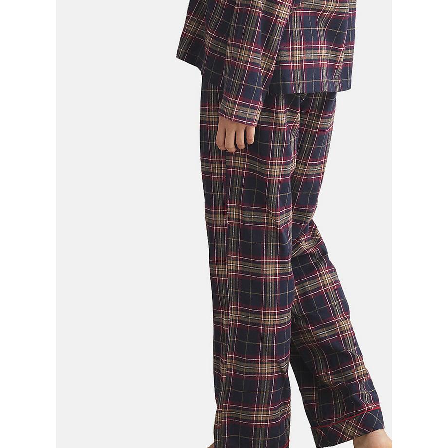 Selmark Plaid Pigiama Camicia e Pantaloni Maniche Lunghe  