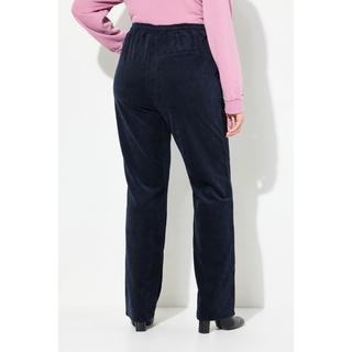 Ulla Popken  Pantalon en velours côtelé Ruby, matière extensible, taille élastique et cordon de serrage 