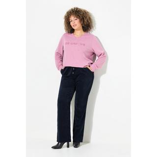 Ulla Popken  Pantalon en velours côtelé Ruby, matière extensible, taille élastique et cordon de serrage 