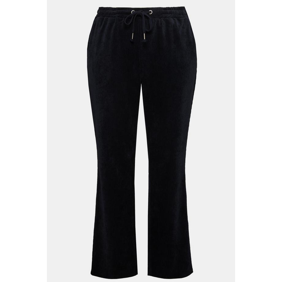 Ulla Popken Pantalon Velours Côtelé Ruby Matière Extensible Taille Élastique Cordon Serrage  