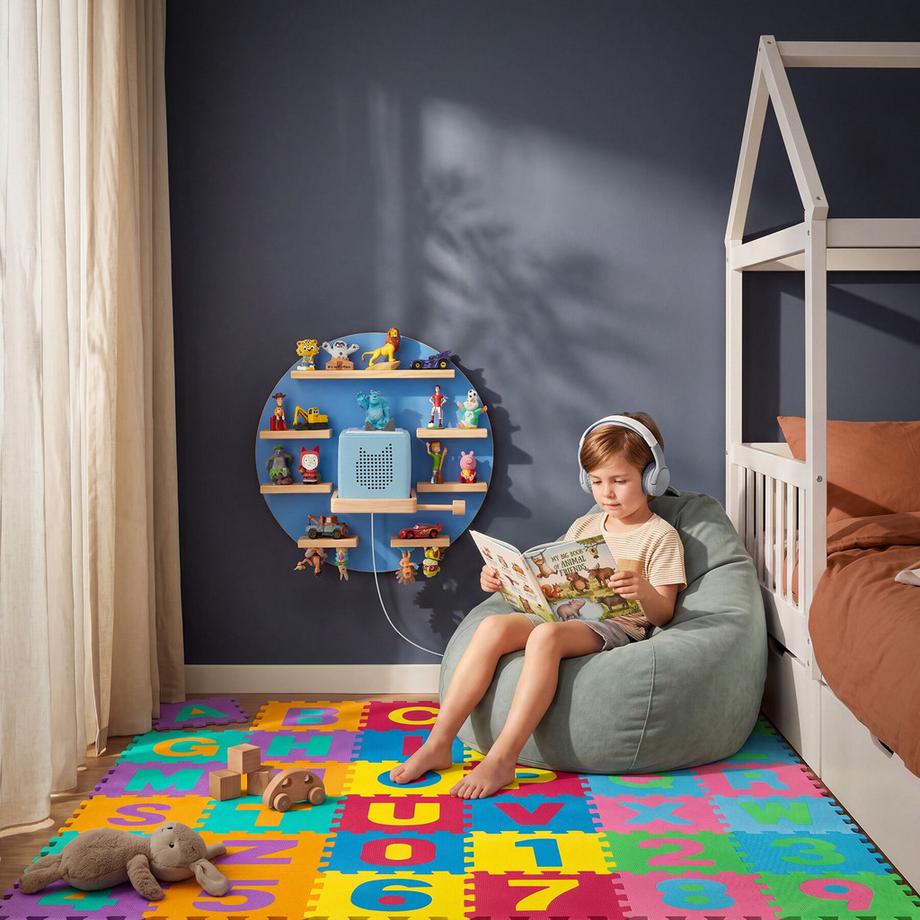 Tectake Tonie Regal MyLittleStory Moon per un massimo di 28 Tonies, compatibile con Toniebox 1 e 2  