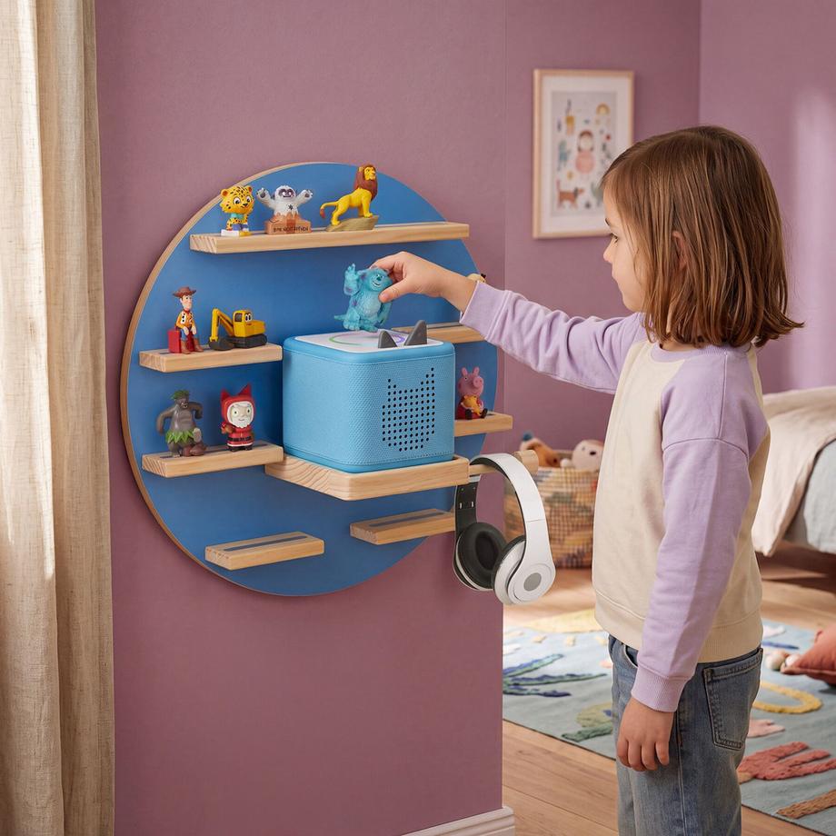 Tectake Tonie Regal MyLittleStory Moon per un massimo di 28 Tonies, compatibile con Toniebox 1 e 2  