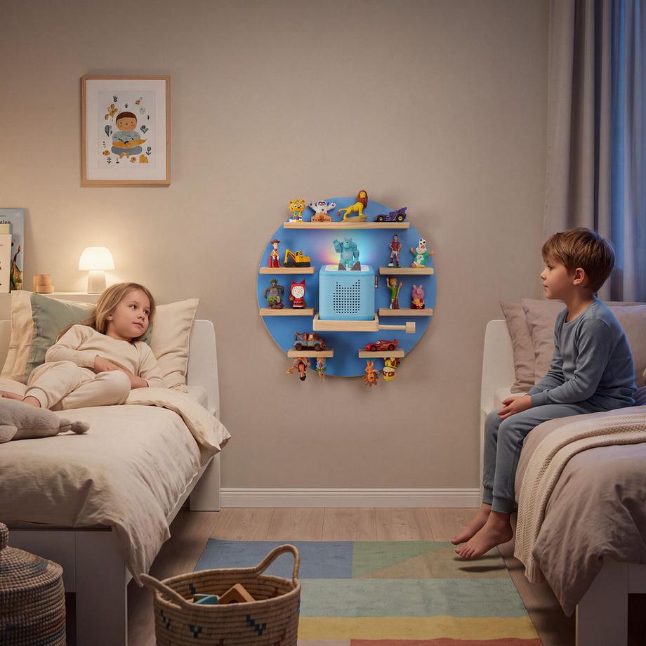 Tectake Tonie Regal MyLittleStory Moon per un massimo di 28 Tonies, compatibile con Toniebox 1 e 2  