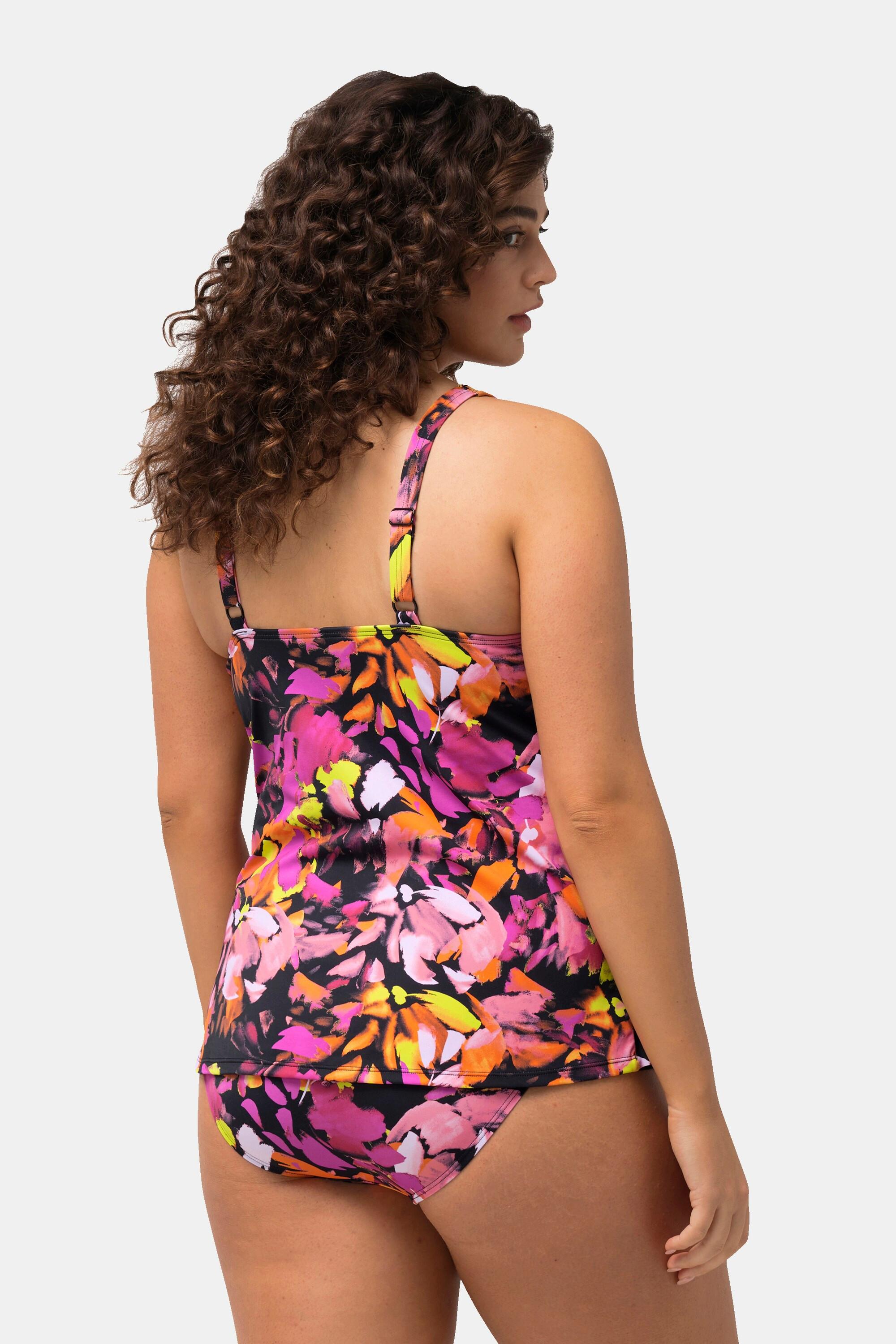 Ulla Popken  Tankini con volant, coppe morbide, spalline larghe e materiale riciclato 