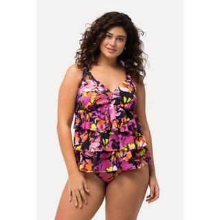 Ulla Popken  Tankini con volant, coppe morbide, spalline larghe e materiale riciclato 