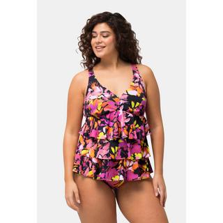 Ulla Popken  Tankini con volant, coppe morbide, spalline larghe e materiale riciclato 