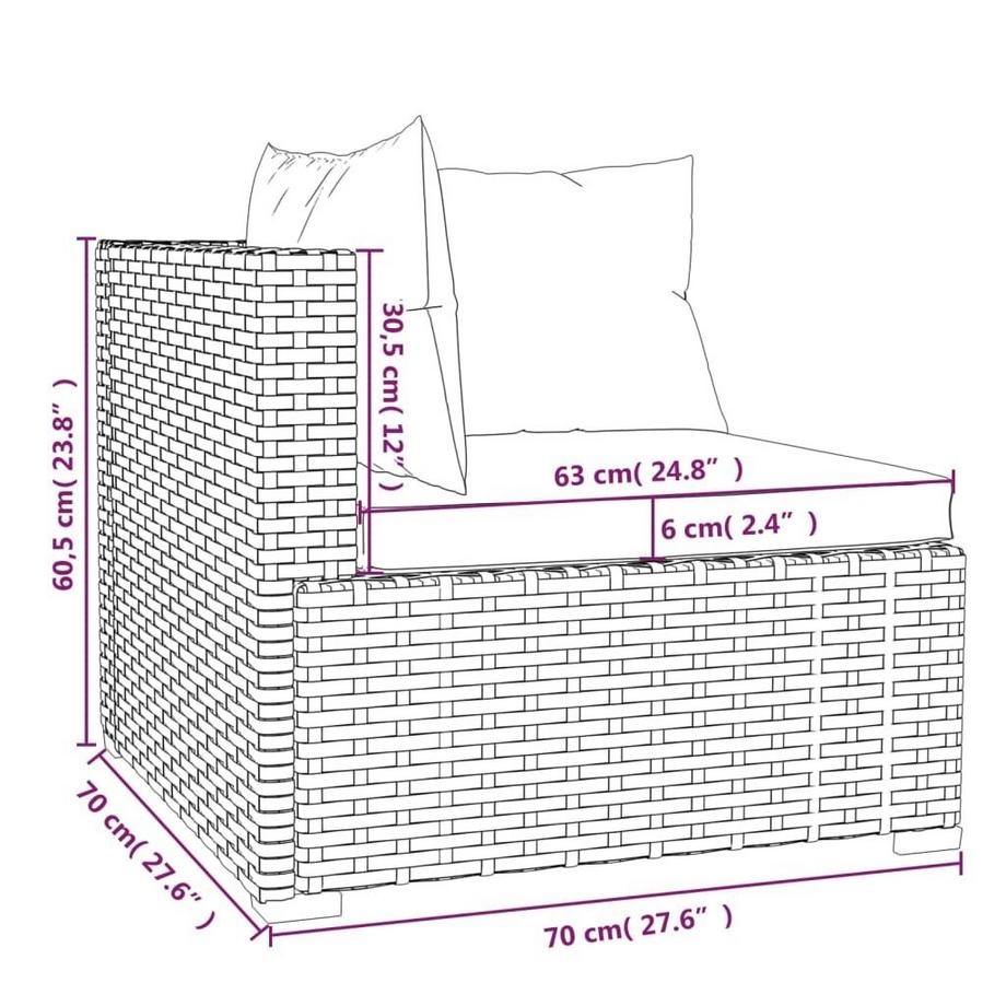 VidaXL Garten-lounge-set poly-rattan  
