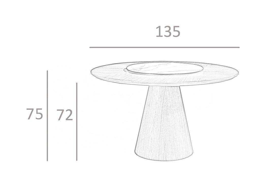 ANGEL CERDA Esstisch drehbarer runder Walnuss  