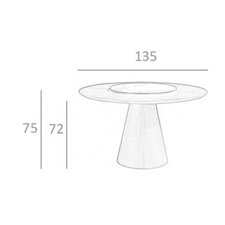 ANGEL CERDA Esstisch drehbarer runder Walnuss  