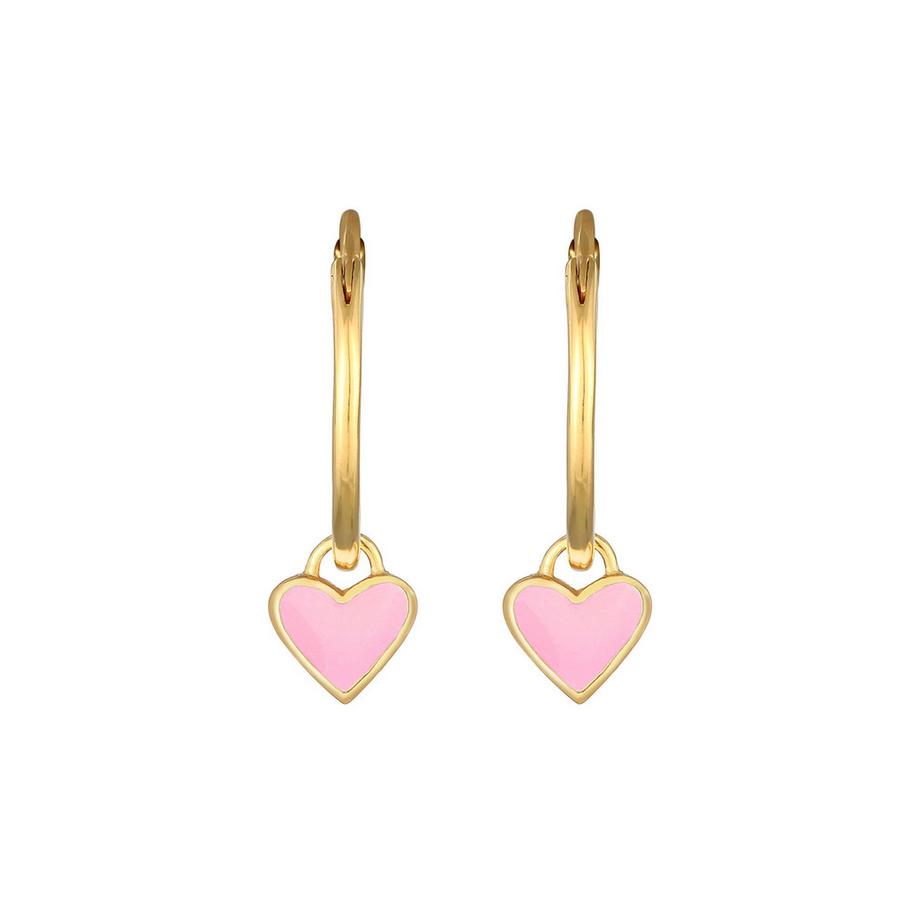 Elli  Boucles d'Oreilles Femmes Créoles Cœurs Pastel Avec Émail 
