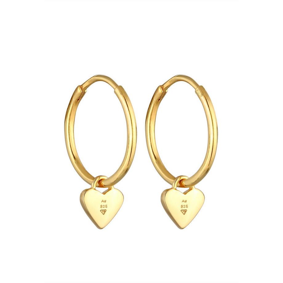 Elli  Boucles d'Oreilles Femmes Créoles Cœurs Pastel Avec Émail 