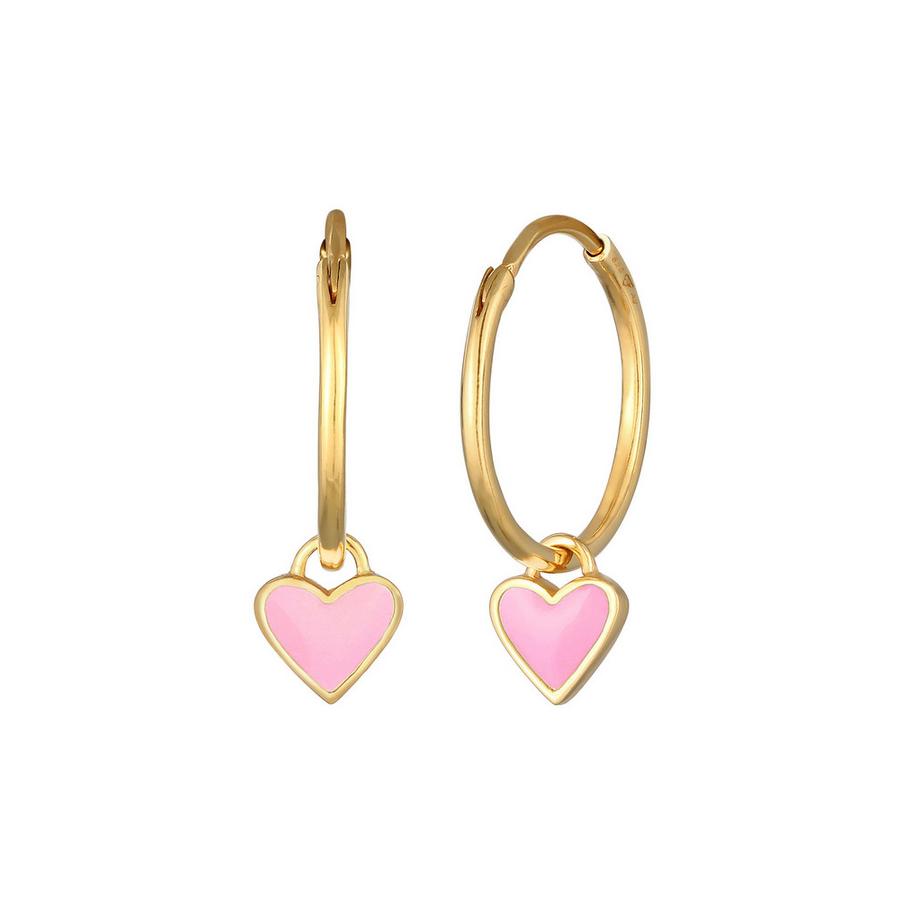 Boucles d'Oreilles Femmes Créoles Cœurs Pastel Avec Émail