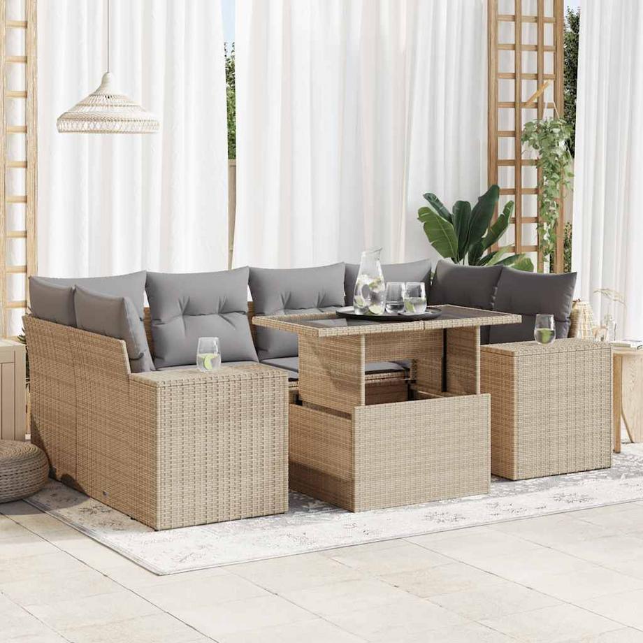 VidaXL set di divani da giardino Polirattan  
