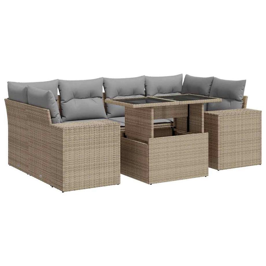 set di divani da giardino Polirattan