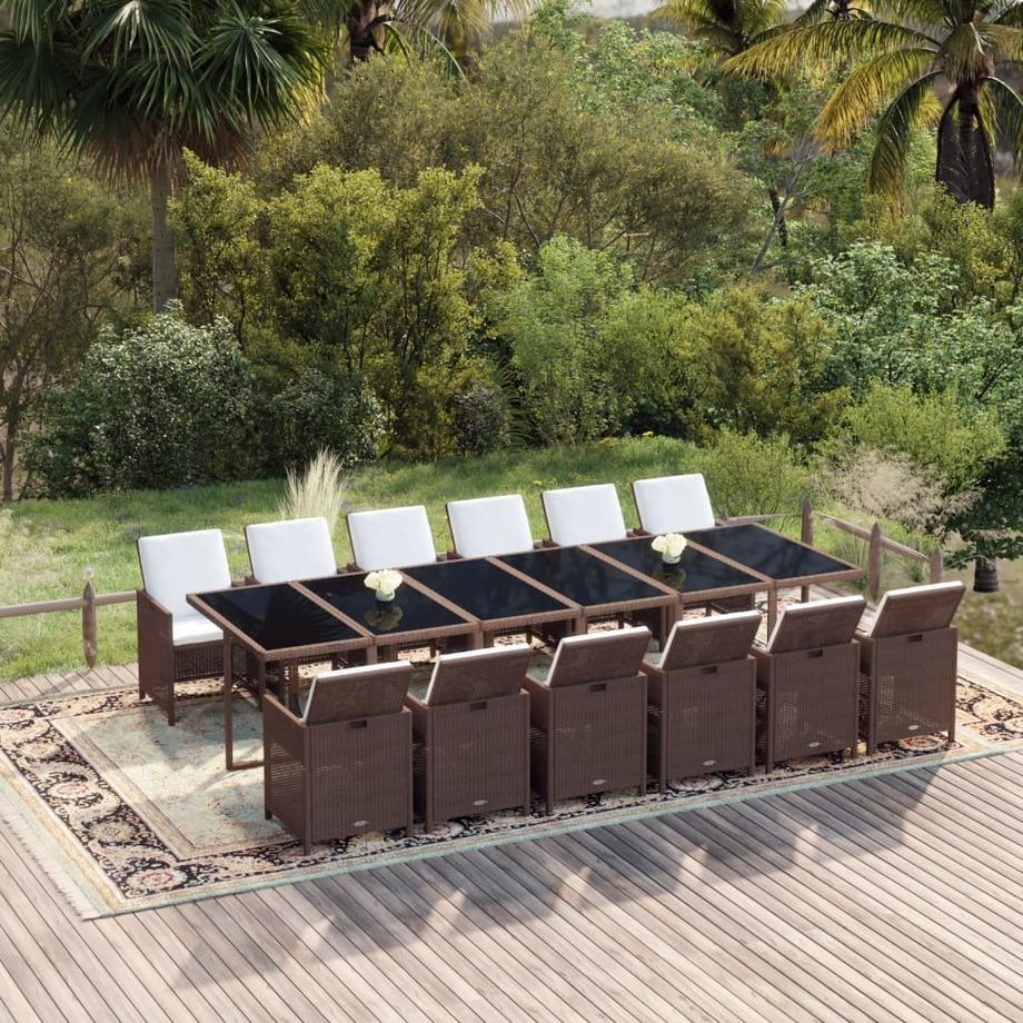 VidaXL Ensemble de salle à manger de jardin rotin synthétique  