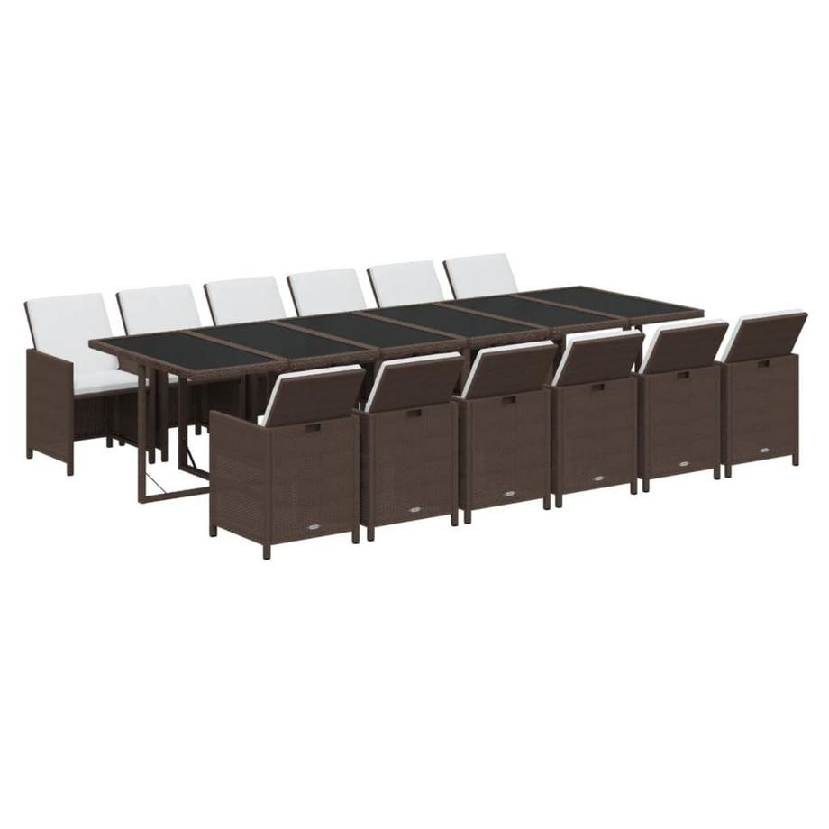 VidaXL Ensemble de salle à manger de jardin rotin synthétique  