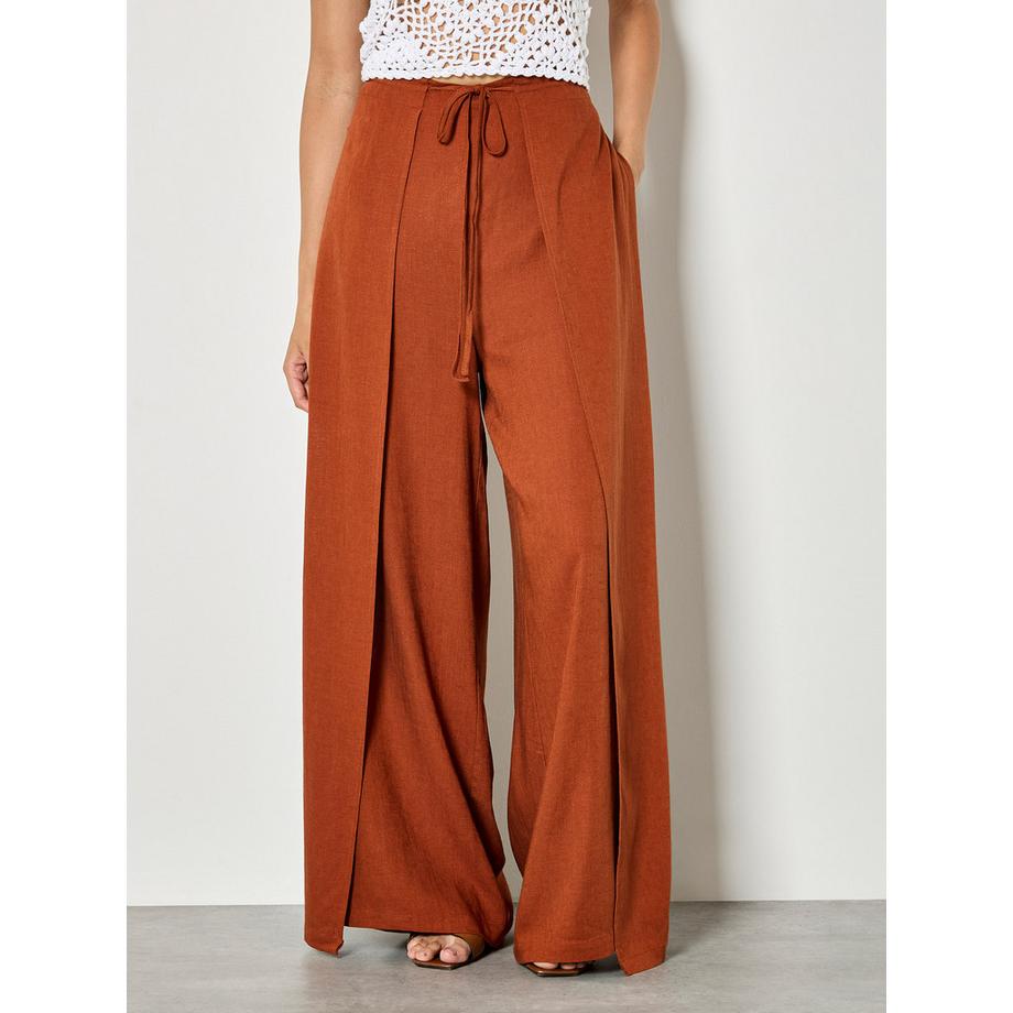 APRICOT Wickelhose aus Leinenmischung mit weitem Bein  