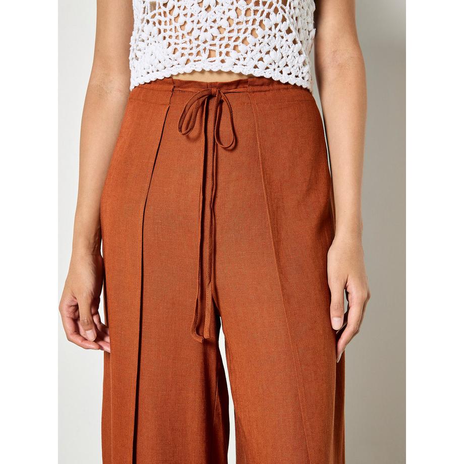 APRICOT Wickelhose aus Leinenmischung mit weitem Bein  