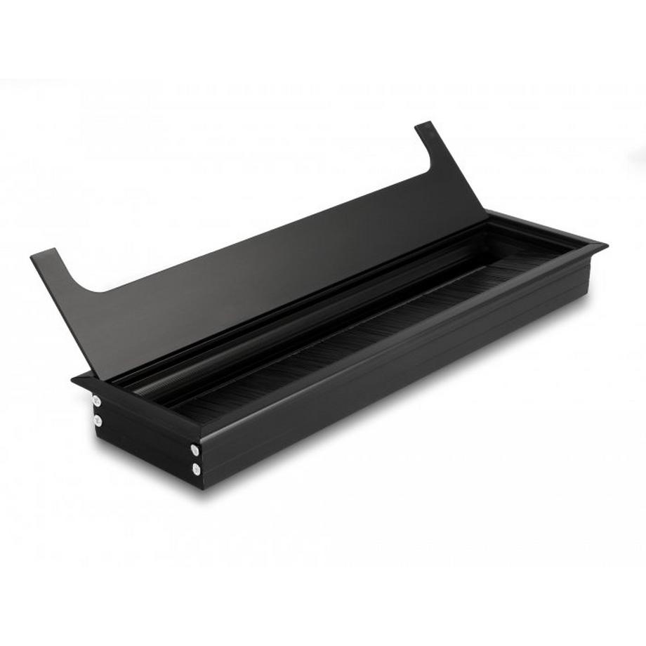 DeLock  Kabeldurchführung für Tischeinbau mit Bürste 280 x 80 x 28 mm 