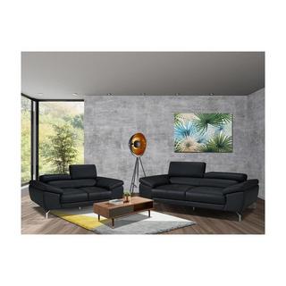 LINEA SOFA Divano 3+2 posti in pelle di bufalo nero GRETEL  