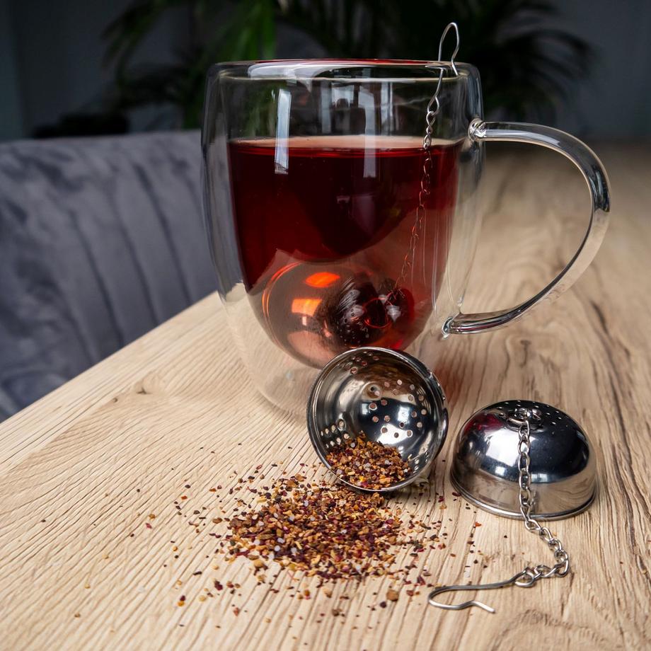 Intirilife 2x Teesieb Edelstahl Kugel - Gewürz Tee Ei  