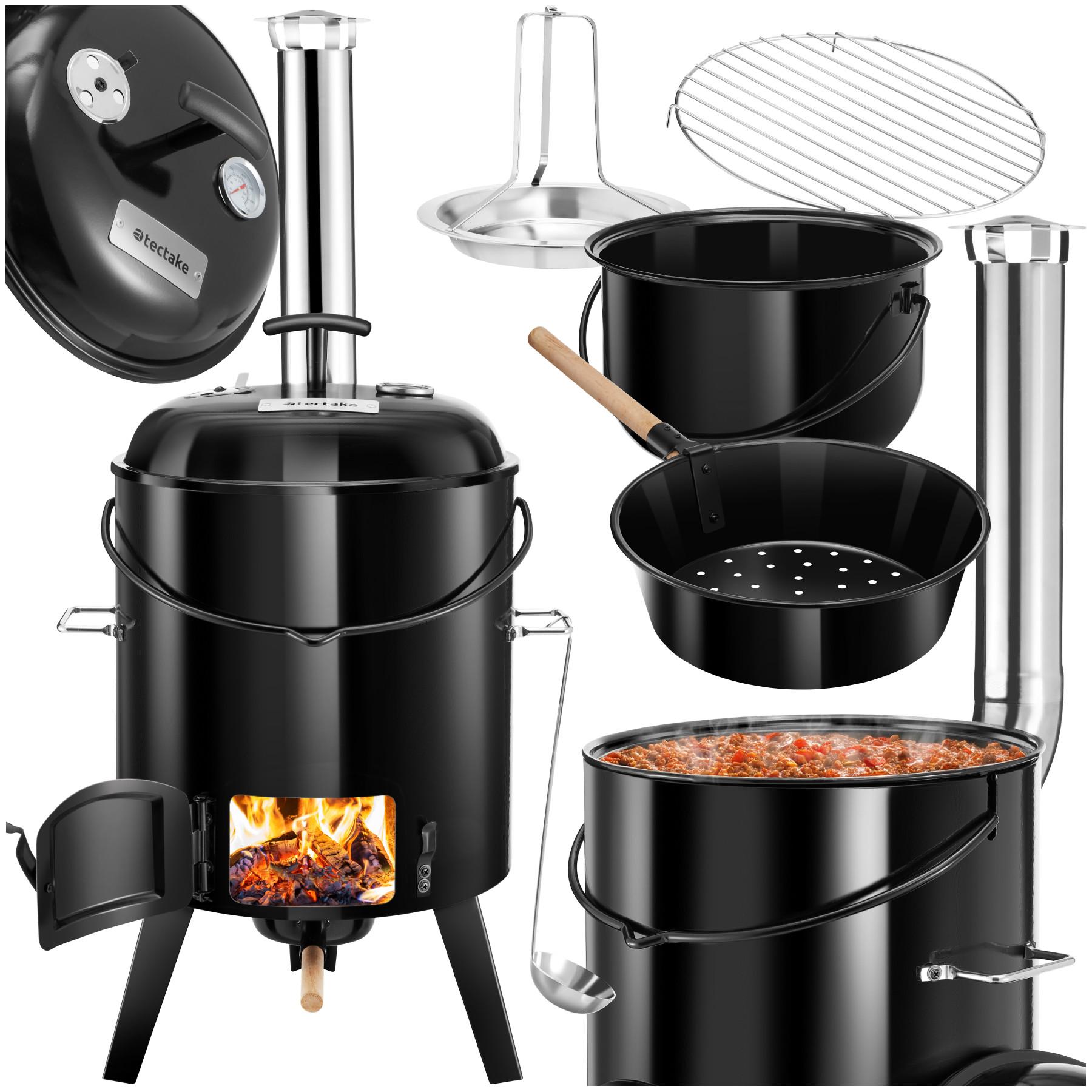 Tectake Cucina da campo per gulasch Rocket, 17 L, 5 in 1, accessori inclusi  