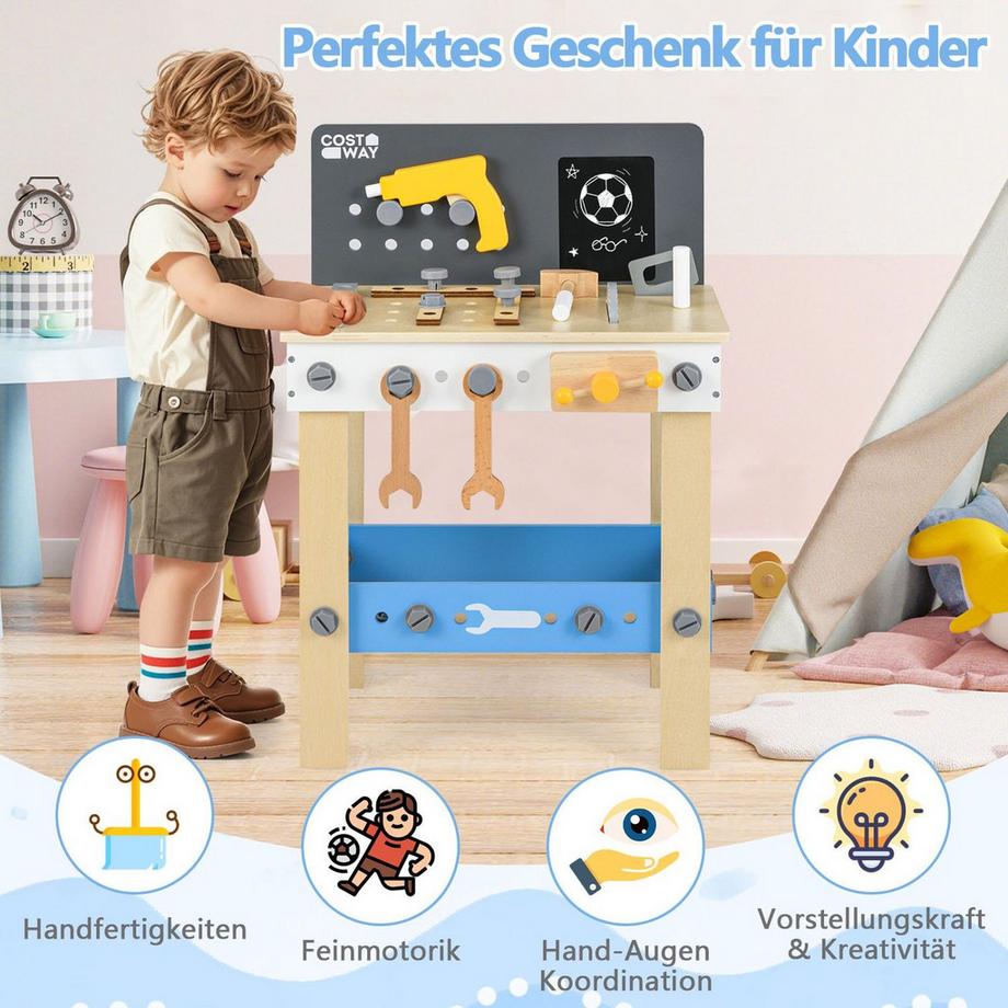 Northix  Banco portautensili per bambini con lavagna 