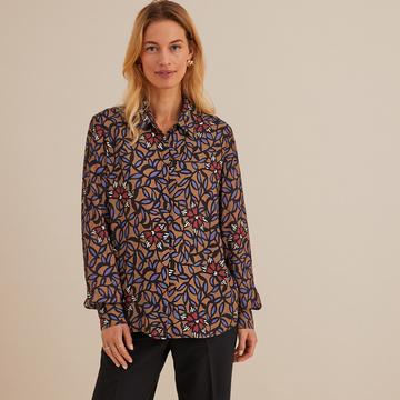 Langärmelige Bluse mit Blumenmuster