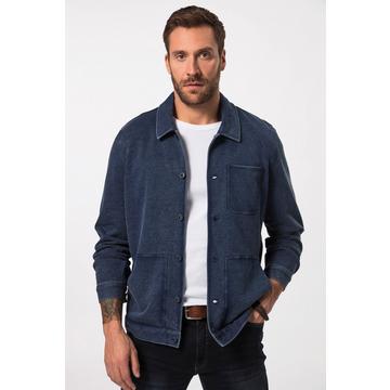 Veste en molleton style Worker, look vintage jean bleu foncé