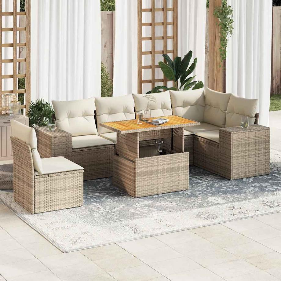 VidaXL Ensemble de canapés de jardin rotin synthétique  