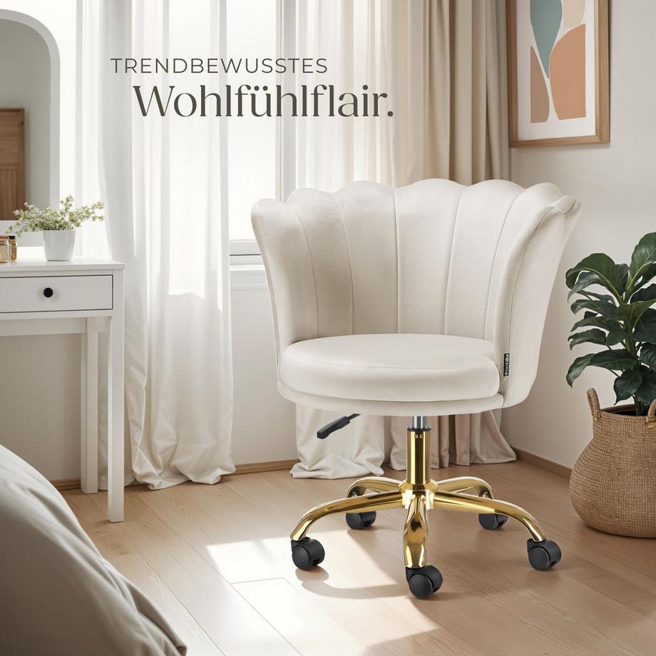 Tectake Chaise pivotante STELLA épais rembourrage et revêtement en velours  