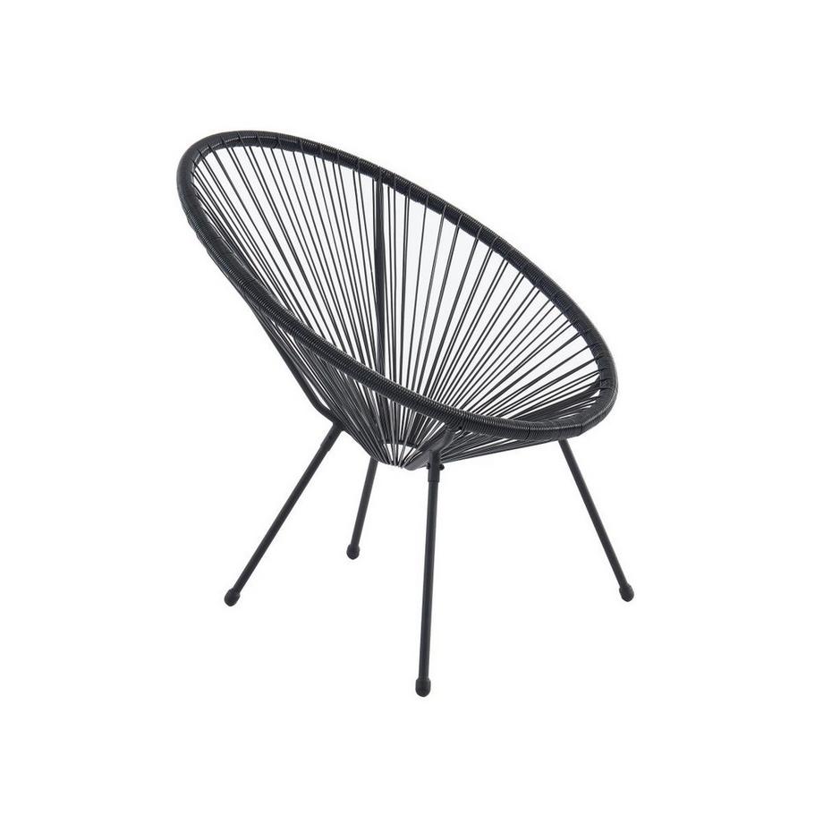Vente-unique Lot de 2 fauteuils de jardin en fils de résine tressés Noir - ALIOS III de MYLIA  
