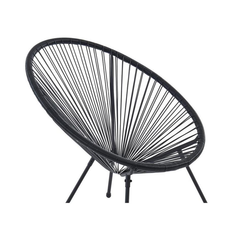 Vente-unique Lot de 2 fauteuils de jardin en fils de résine tressés Noir - ALIOS III de MYLIA  