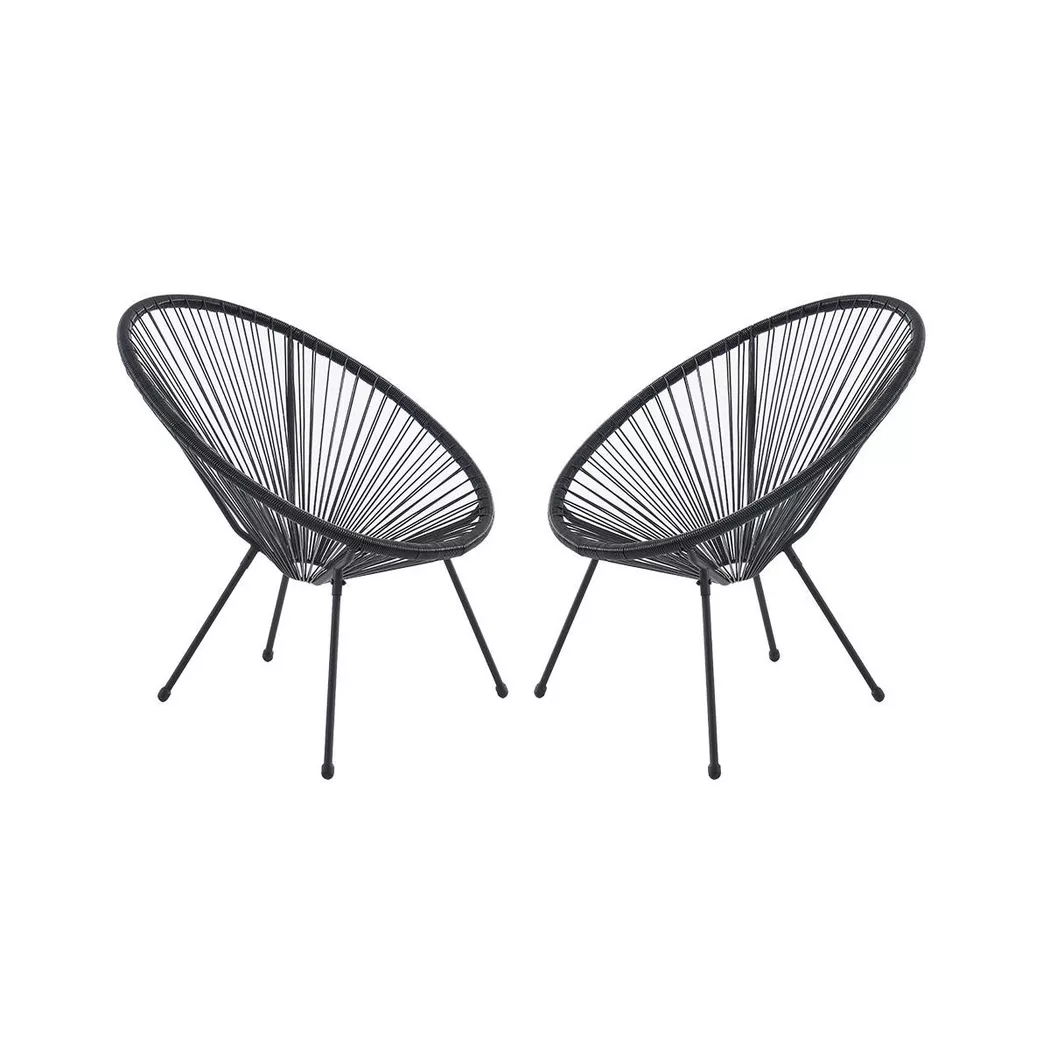Gartensessel 2er-Set - Polyrattan - Schwarz - ALIOS III von MYLIA