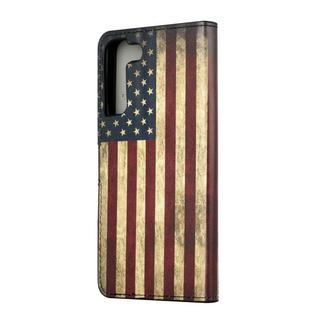 Cover-Discount  Galaxy S22+ - Custodia in pelle Bandiera degli Stati Uniti 