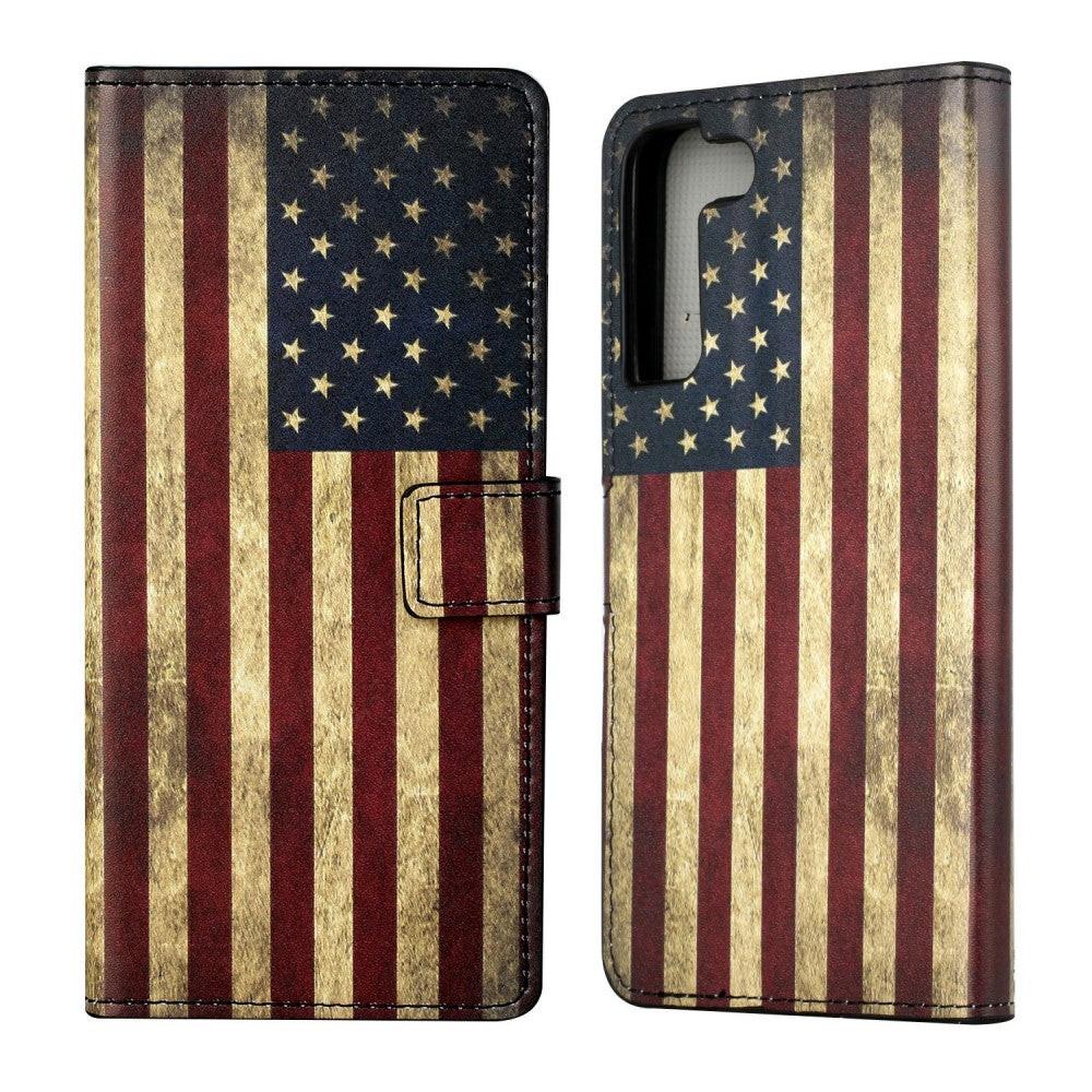 Cover-Discount  Galaxy S22+ - Housse ec cuir Drapeau américain 