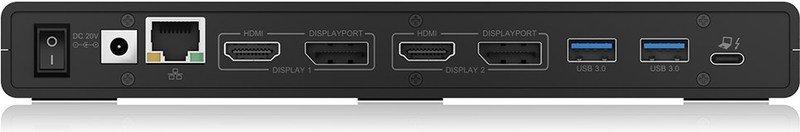 ICY Box  ICY BOX IB-DK2245AC Kabelgebunden USB 3.2 Gen 1 (3.1 Gen 1) Type-C Schwarz 