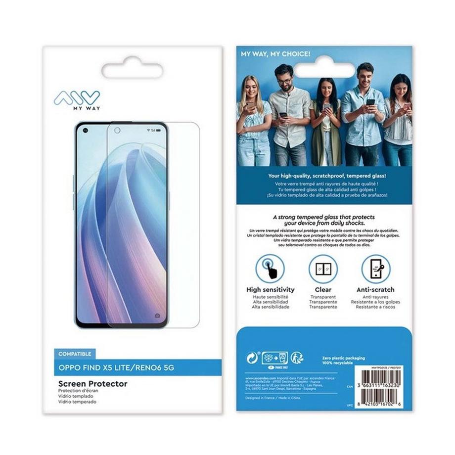 MYWAY  Verre Trempé pour Oppo Find X5 Lite/Reno 6 5G 