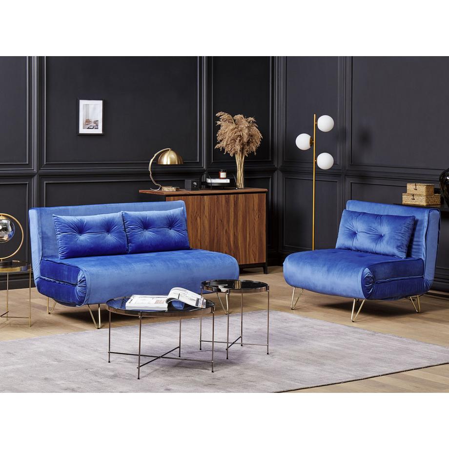 Beliani Canapé 2 places en Velours Moderne VESTFOLD  