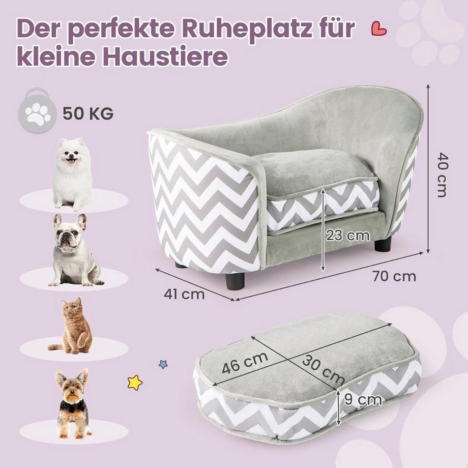 Northix  Divano per animali domestici con cuscino lavabile 