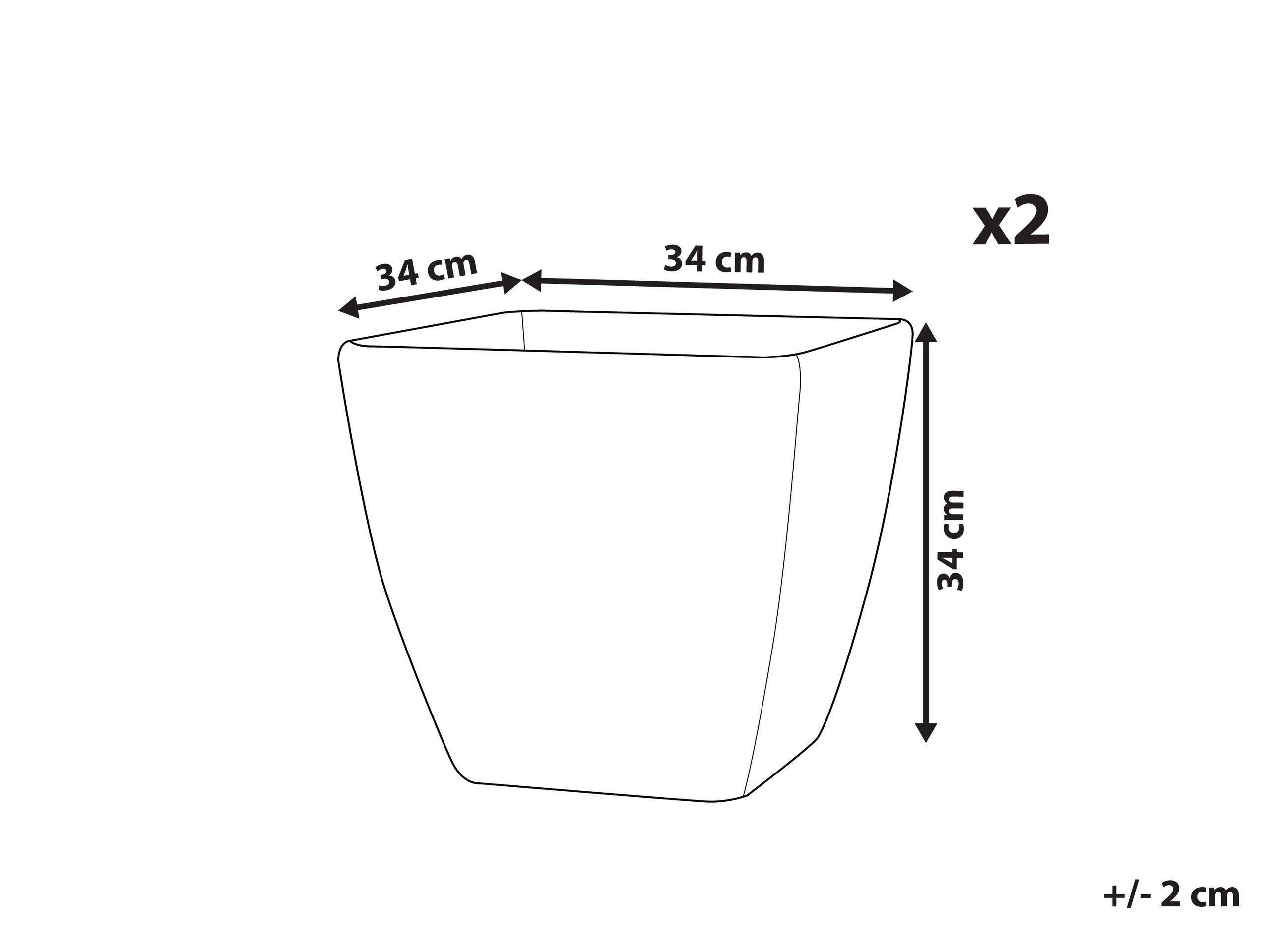 Beliani Lot de 2 pots de fleurs en Mélange de pierre Moderne ZELI  