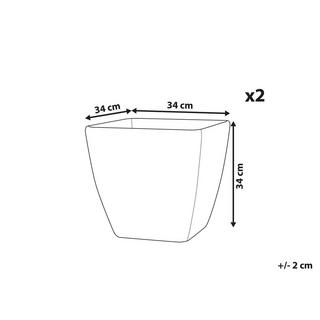 Beliani Set mit 2 Blumentöpfen aus Steingemisch Modern ZELI  