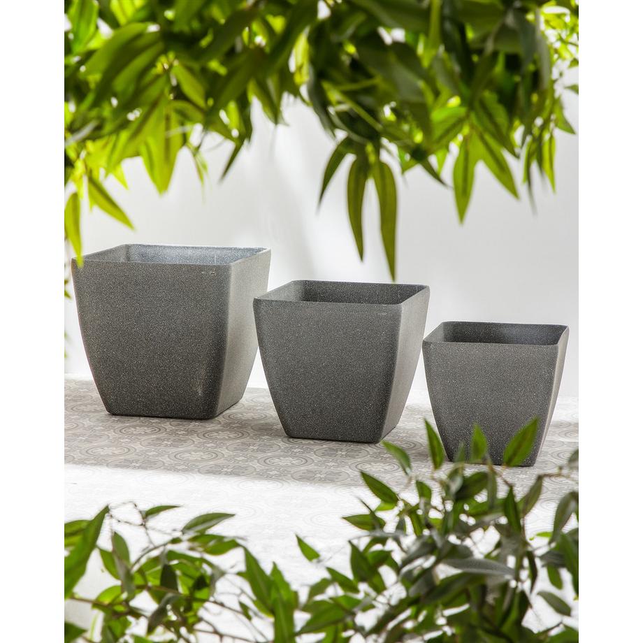 Beliani Lot de 2 pots de fleurs en Fibre d'argile Industriel ZELI  