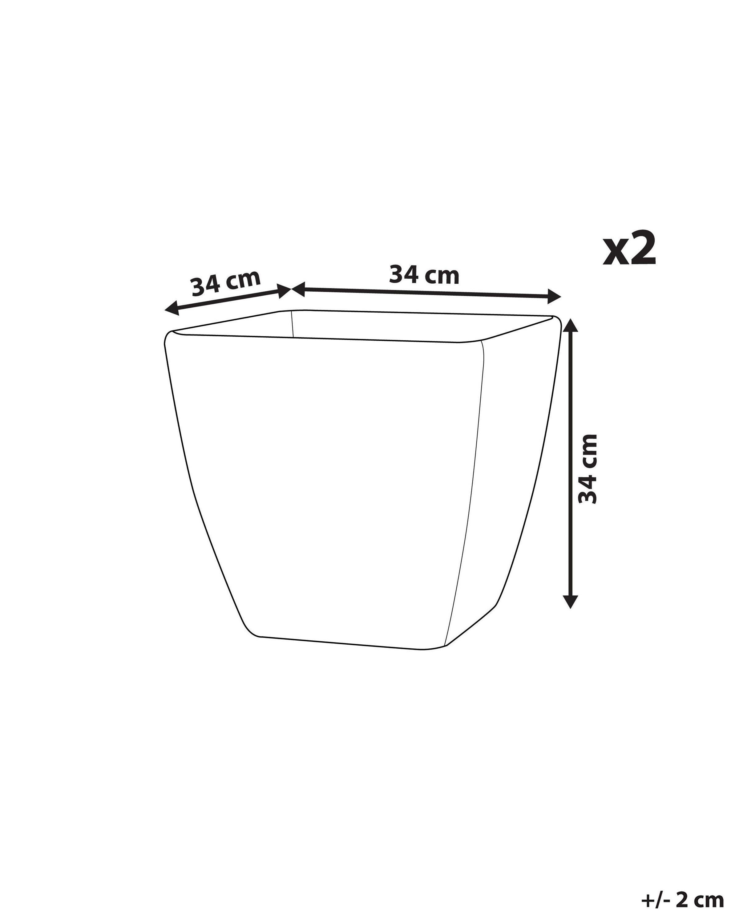 Beliani Lot de 2 pots de fleurs en Mélange de pierre Industriel ZELI  