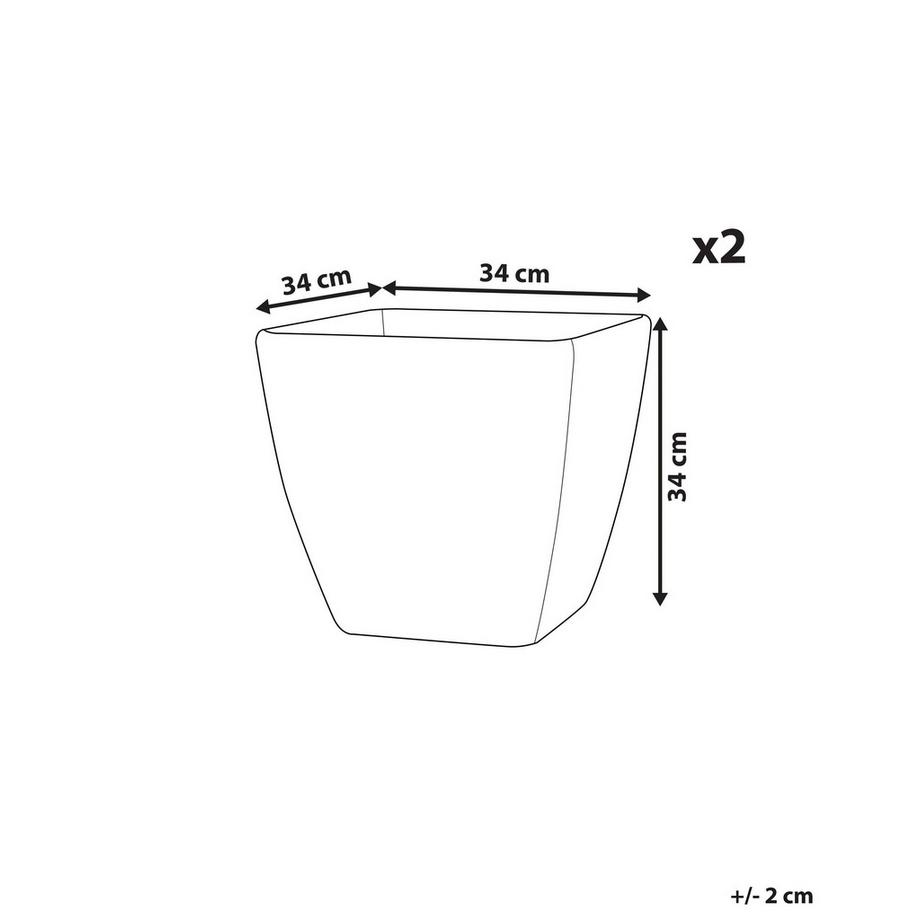 Beliani Lot de 2 pots de fleurs en Fibre d'argile Industriel ZELI  